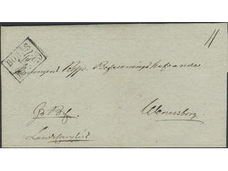 Sweden. P county. BORÅS 24.5.1840, rectangular postmark. type 2 on beautiful cover sent …