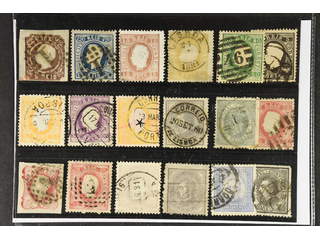 Portugal. Used 1862–1892. All different, e.g. Mi 12 II, 32, 36-37, 39-40, 45, 49, 50B+C. …