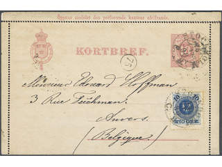 Sweden. Postal stationery, letter card Facit kB2, 50 , Letter card 10 öre with edges …