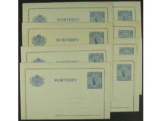 Sweden. Postal stationery, letter card Facit kB18 , Letter card 20 öre, eight unused …