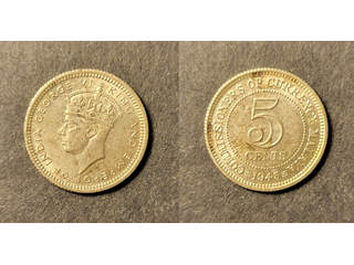 Malayiska Federationen Malaya George VI (1939-1952) 5 cents 1945, UNC