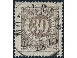 Sweden, Sverige, Sverige, Sverige. Facit 25g used, 30 öre orange-brown, blurred print. …