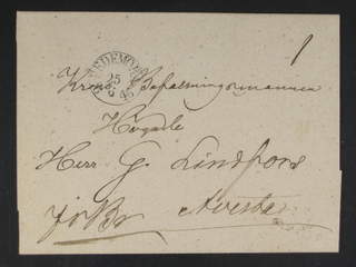 Sweden. W county. HEDEMORA 25.6.1846, arc postmark. TYpe 2 on cover sent to Avesta.