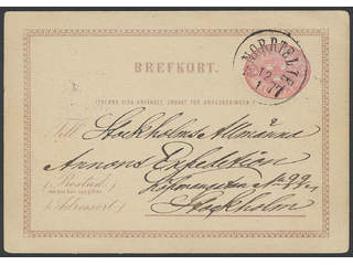 Sweden. Postal stationery, single postcard Facit bKe3A , Postcard 10 öre text A, sent …