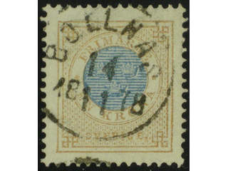 Sweden. Facit 38a used , 1 Krona orange-brown/blue. EXCELLENT cancellation BOLLNÄS …