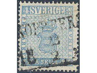 Sweden. Facit 2h1 used , 4 skill light blue, medium-thick paper. Superb cancellation …