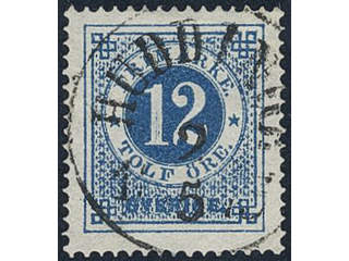 Sweden, Sverige, Sverige, Sverige. Facit 21 used, 12 öre blue. EXCELLENT cancellation …