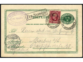 Sweden. Facit bKe7, 54. Cancellations, DENMARK. Danish TPO cancellation …