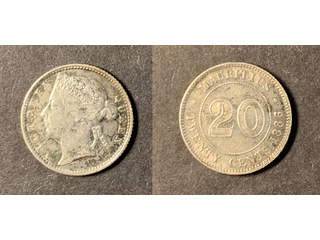 Mauritius Queen Victoria (1837-1901) 20 cents 1886, XF-UNC