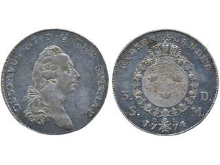 Coins, Sweden. Gustav III, SM 40, 3 daler SM (1 riksdaler) 1774. 29.21 g. Stockholm. …