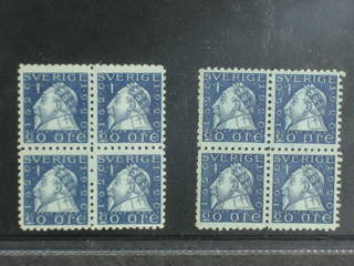 Sweden. Facit 152C ★★ , 1920 Gustav II Adolf 20 öre blue, perf on four sides in two …