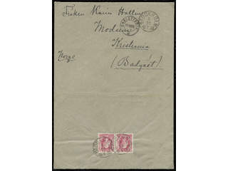 Sweden. Facit 39 cover , 2x10 öre on 2-fold cover sent from STOCKHOLM 3 10.6.1885 to …