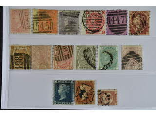 Britain. Used 1841–1876. All different, e.g. Mi 13Zz, 24-25, 28, 30, 37-38, 40-41, 44, …