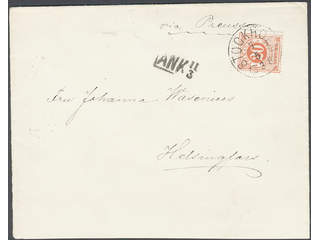Sweden. Facit 33d cover , 20 öre dull orange-red on cover of first rate, to Finland, …
