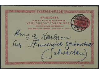 Sweden. Postal stationery, double postcard Facit bKd14 , Response card 10 öre sent from …
