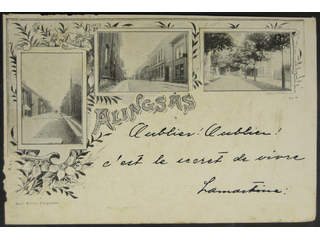 Sweden. Vykort Facit 54 , Gruss Aus. Alingsås, used card sent from STOCKHOLM 1 15.3.1900 …