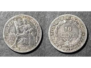 Franska Indokina 10 cents 1884, VF-XF