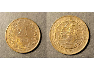 Netherlands Willem II (1840-1890) 2 1/2 cent 1877, AU/UNC