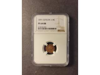 Ceylon Queen Victoria (1837-1901) 1/4 cent 1891, PROOF NGC PF64 RB