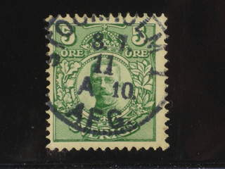 Sweden. Facit 75 used , 5 öre grön vm krona. Vackert exemplar med nästintill …