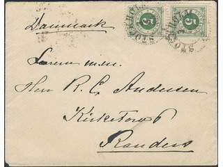 Sweden. Facit 43 cover, 2×5 öre (pair) on cover sent from STOCKHOLM 3.6.89 to Denmark. …