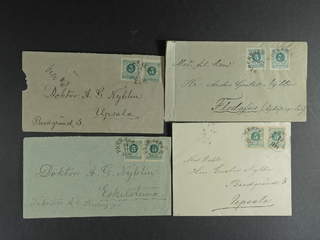 Sweden. Facit 43 cover , 2x5 öre on five domestic covers sent from e.g. UPSALA and …