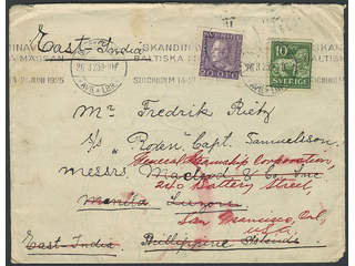 Sweden. Facit 144A, 179A cover , 10+20 öre on cover sent from STOCKHOLM AVG LBR 26.3.25 …