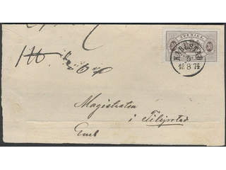 Sweden. Official Facit Tj8 , 30 öre brown, perf 14 on beautiful cover sent from KARLSTAD …