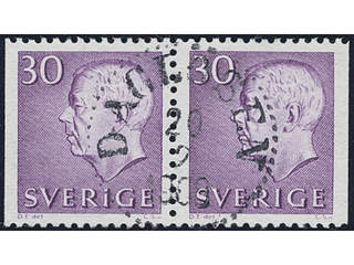 Sweden. Facit 422BB used , 1964 Gustaf VI Adolf, type 3 30 öre violet, pair. EXCELLENT …