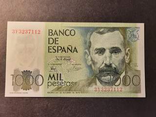 Spain 1000 pesetas 1979, UNC