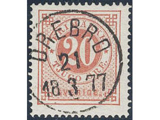 Sweden. Facit 22g used , 20 öre dull red. Superb–EXCELLENT cancellation ÖREBRO …