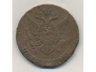 Ryssland Gustav III (1771-1792) 5 kopek 1787/77, 1, kanthack