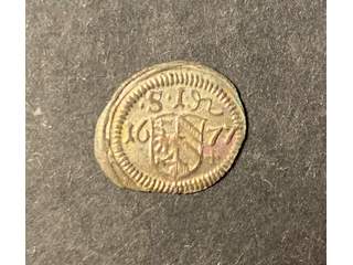Tyskland 1 pfennig 1677, XF-UNC