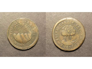 Honduras 4 reales 1855 TG, VF Ex. Richard Stuart