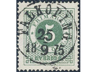 Sweden. Facit 19g used , 5 öre dark green, smooth print. EXCELLENT cancellation …