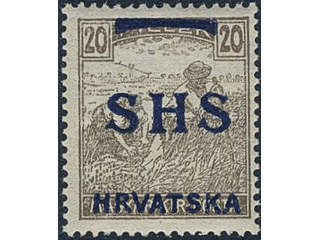Yugoslavia. Michel 72 ★★, 1916 SHS overprint 20 f pale brown variety. KURZBEFUND …