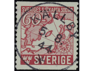Sweden. Facit 352 used , 1944 Swedish Marine Chart 60 öre red-violet. EXCELLENT …