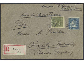 Sweden. Facit 152C, 159 on cover, 20+40 öre on registered cover with return receipt …