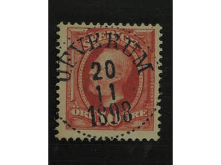 Sweden. Facit 54 used , 1891 Oscar II 10 öre red. EXCELLENT cancellation ÖFVERUM …