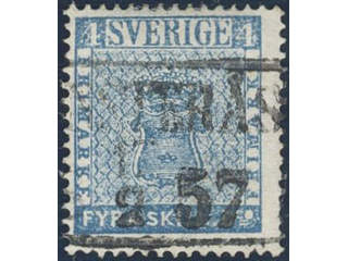 Sweden. Facit 2e used , 4 skill blue, medium-thick paper. Superb cancellation MÖNSTERÅS …