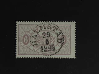 Sweden. Official Facit Tj15 used , 6 öre violet, perf 13. EXCELLENT cancellation …