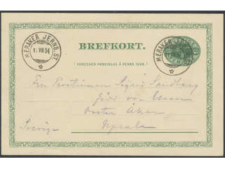Sweden. Postal stationery, Single postcard, Facit bKe11, Postcard 5 öre dated 'På väg …