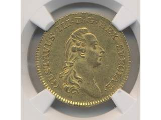 Sverige Gustav III (1771-1792) 1 dukat 1781, 01, graderad av NGC som MS61