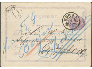 Sweden. Postal stationery, Single postcard, Facit bKe2B v.III, Postcard 6 öre with text …