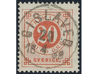 Sweden, Sverige, Sverige, Sverige. Facit 46b used, 20 öre light orange-red. EXCELLENT …
