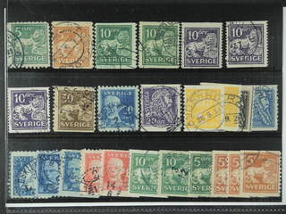 Sweden. Used 1920-36. Small coil stamps, All different, e.g. F 140Ccx, 141bz, …