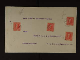 Austria. Michel 190 cover , 4×15 h on insured cover sent from WIEN 4.1.1917.