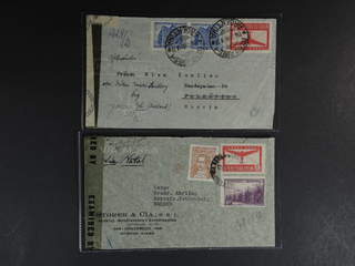 Argentina. Michel 458, etc. cover , Two censored air mail covers sent to Sweden. One …