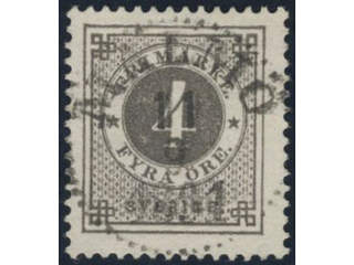 Sweden, Sverige, Sverige, Sverige. Facit 42d used, 4 öre grey-black. EXCELLENT …