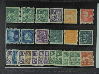 Sweden. ★★ 1920-36. Small coilstamps. All different, e.g. F 140A+C, 143Ea, 145E, 147, …